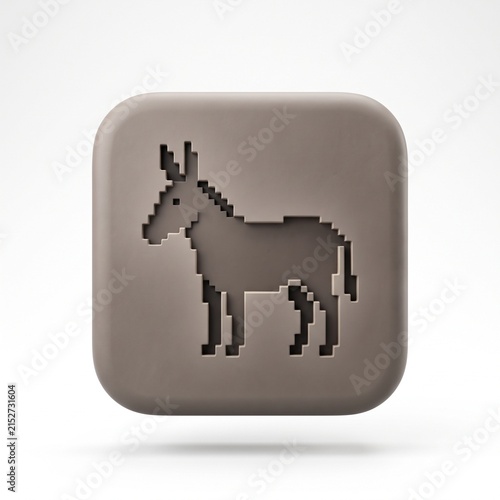 Premium 3D Matte Clay Pixel Mule Icon on Rounded Square