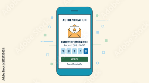 Smartphone screen displaying two factor authentication code