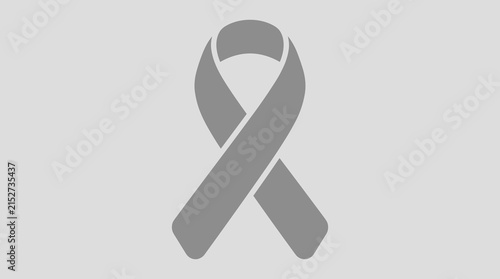 Gray awareness ribbon symbol on a solid background