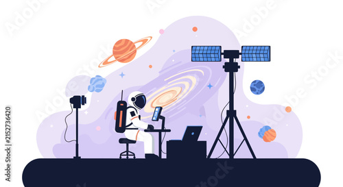 Astronauts Exploring Space with Advanced Technology