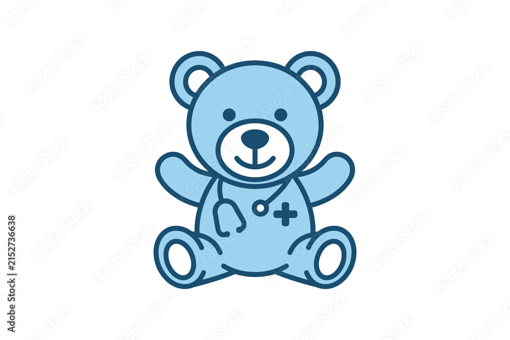 Fototapeta premium Teddy Bear Doctor Vector Illustration