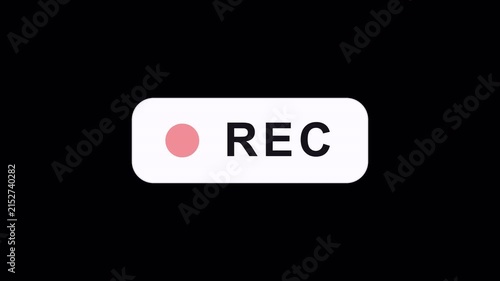 Clean Camera REC Recording Badge Overlay 7 Seconds Loop on Alpha Channel 4K