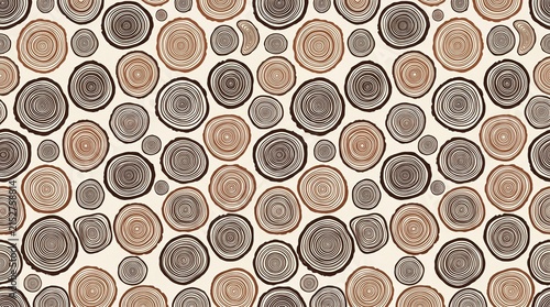 Wood log cross section seamless pattern background