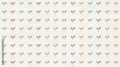 Colorful tiny leaves repeating pattern wallpaper