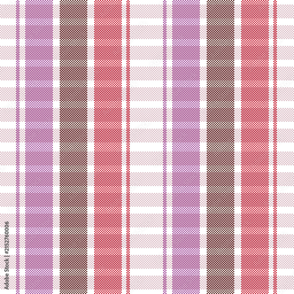 seamless plaid pattern. Seamless pink and brown plaid fabric pattern with vertical lines.