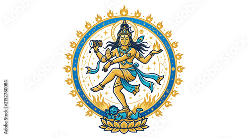 Canvas Print Dancing Deity with Cosmic Circle