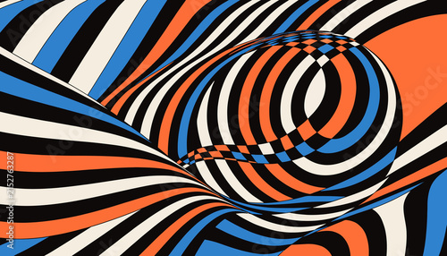 Abstract Swirl Pattern: Optical Illusion Stripes