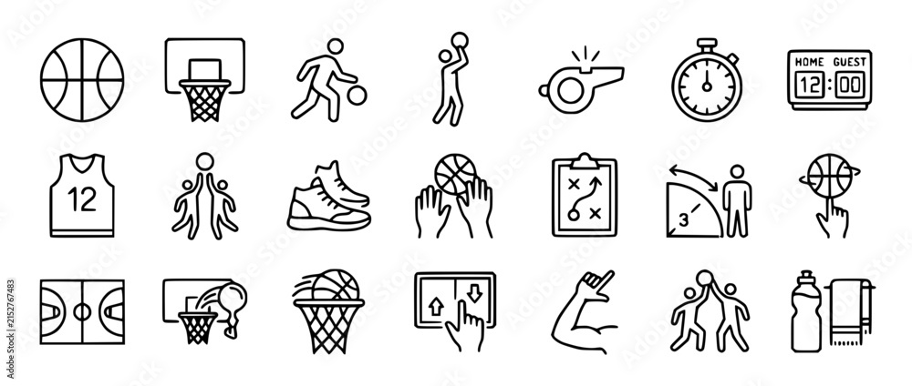 Fototapeta premium Basketball Icons Set