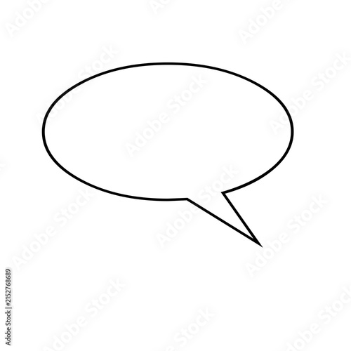 Empty white speech bubble icon isolated on transparent background for communication design