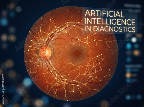 Digital retina diagnostic scan display with neural network artificial intelligence nodes