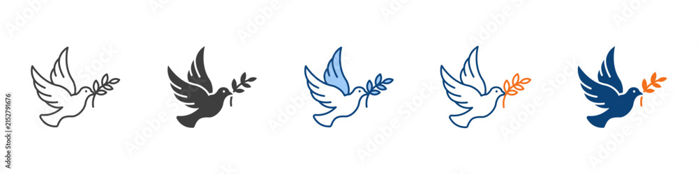 Fototapeta premium Peace Icon Set Multiple Style Collection