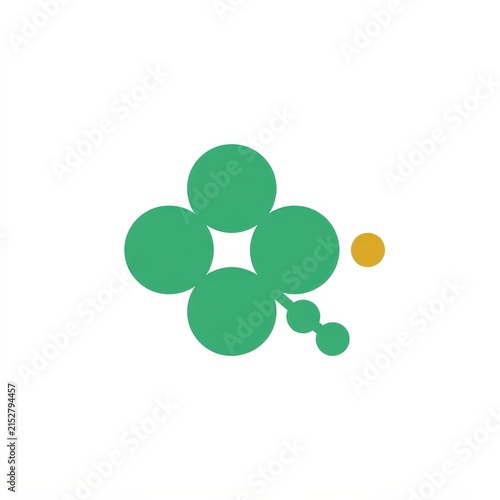 Abstract clover leaf icon on white background
