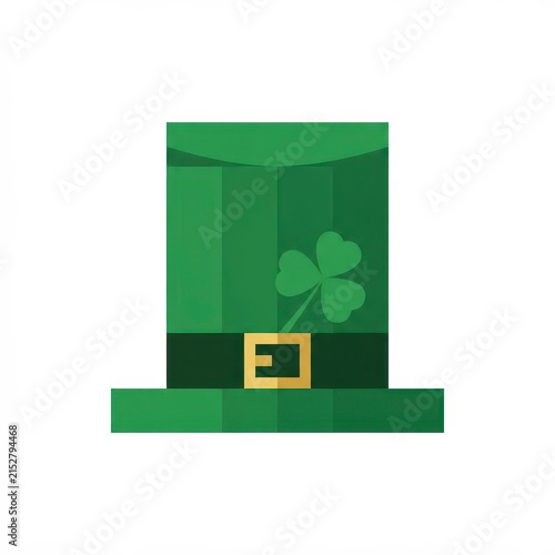 St Patricks Day green leprechaun hat isolated on white
