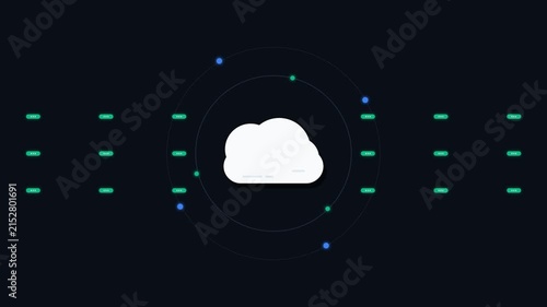 2D Motion Graphic of Cloud Service Error and Blocked Connection Alert