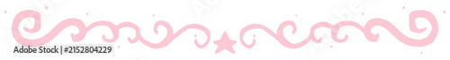 Whimsical Pink Swirl Divider with Star and Confetti