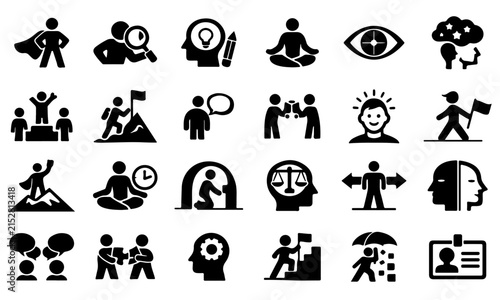 Human Personality Icons – 24 Character and Behavior Vector Collection