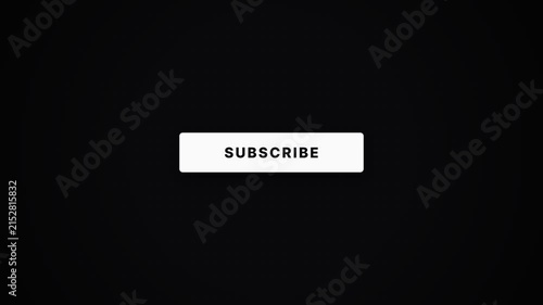 Minimalist White Subscribe Button Animation with Mouse Cursor Clicking on Black