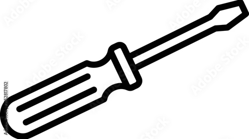 Flat head screwdriver hand tool outline.