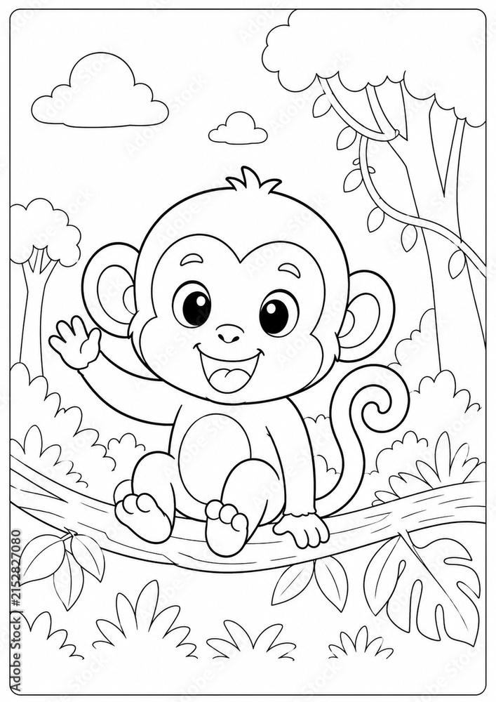 Fototapeta premium Cute Baby Mouse Coloring Page for Kids