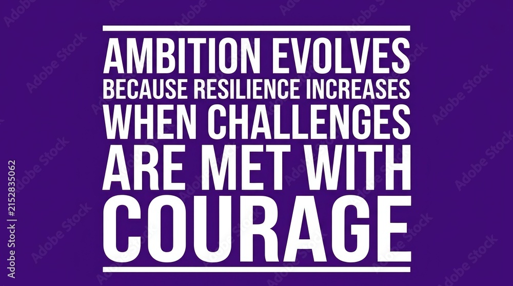 Fototapeta premium Motivational quote about personal ambition and resilience displayed in bold white lettering against purple background backdrop