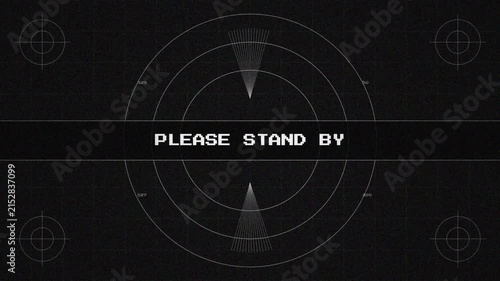 Retro tv test pattern please stand by broadcast signal. pattern screen for please standwaiting screen vintage television. 4k animation video