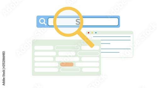 2D Animated Loop Search Bar Keyword and SEO Discovery 4K