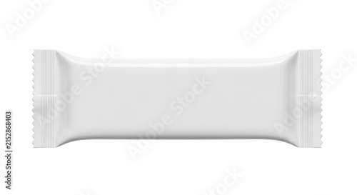 Blank white snack bar food packaging mockup isolated on transparent background