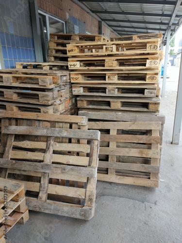stack of wooden pallets