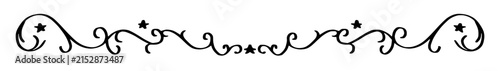 Elegant Scroll Divider with Stars Wavy Flourish