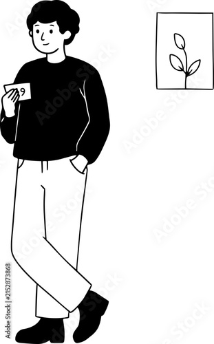 Man Reading a Card