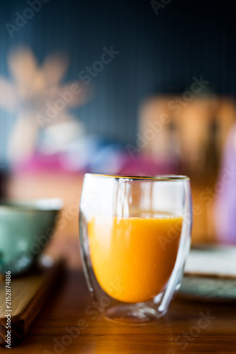 Картината върху платно Refreshing orange juice in a glass, healthy drink