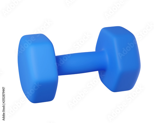 Quadro su tela 3D Blue Dumbbell Isolated for strength training, home workouts, and gym exercises