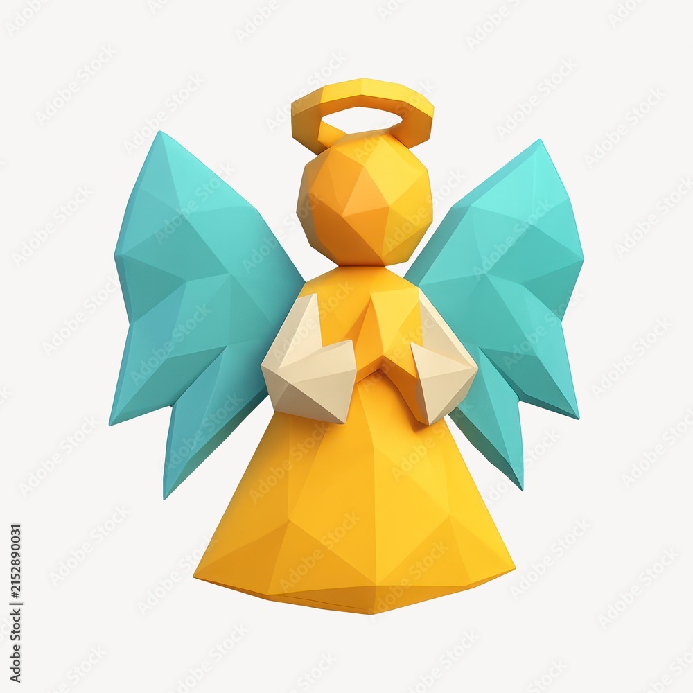 Obraz premium Colorful geometric angel sculpture