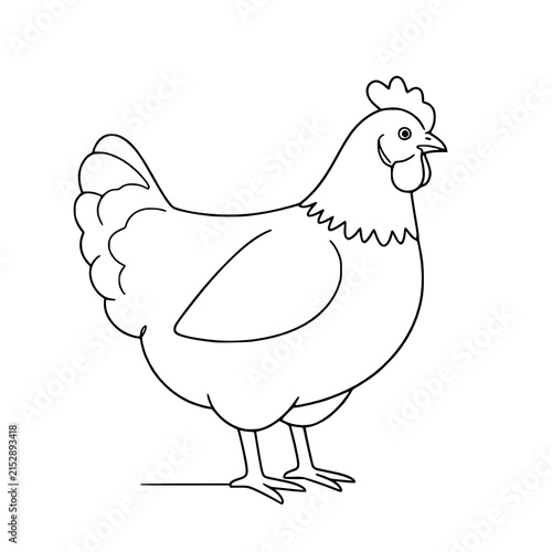 chicken farm bird icon, outline style