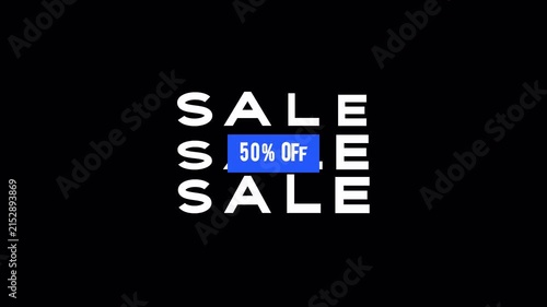 Animated 50 Percent Off Sale Graphic on Transparent Background