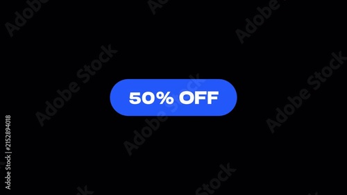 Animated Special Offer Promotion with Fifty Percent Discount on Transparent Background