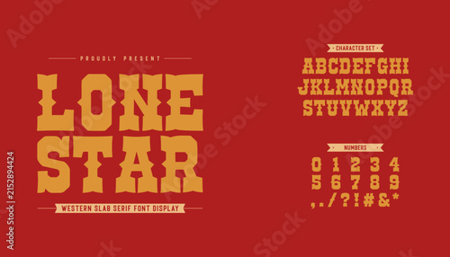 Vintage Western Slab Serif Display Font for Retro Branding and Athletic Graphic Design
