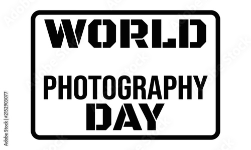 world photography day bold stencil font design with reflection