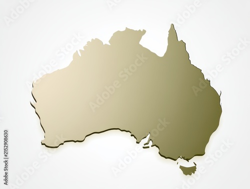 Map of australia continent isolated on white background