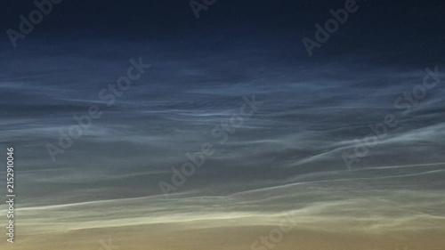 Rare noctilucent clouds illuminating the night sky