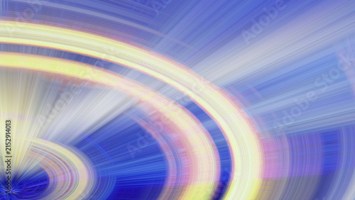 Radiating blue and yellow light streaks for high energy motion displays.