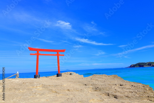 фотографія Torii gate at Ikonahime-no-Mikoto Shrine in Izu, Japan