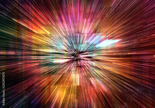 Colorful abstract flight in space hyper jump illustration 