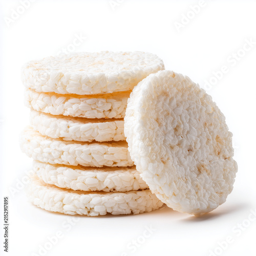 Stack of White Rice Cakes Crispbreads
