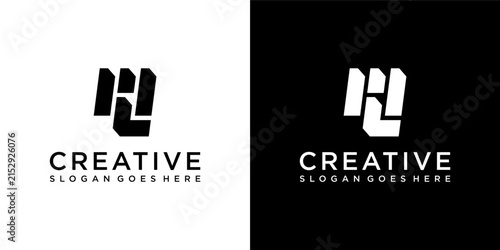 ML or LM initial letter logo design vector