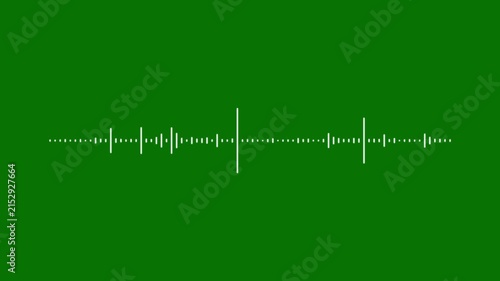 Audio frequency waveform animation on green background dynamic sound spectrum visualizer modern digital music equalizer podcast recording signal, streaming media effect and motion design. 4K