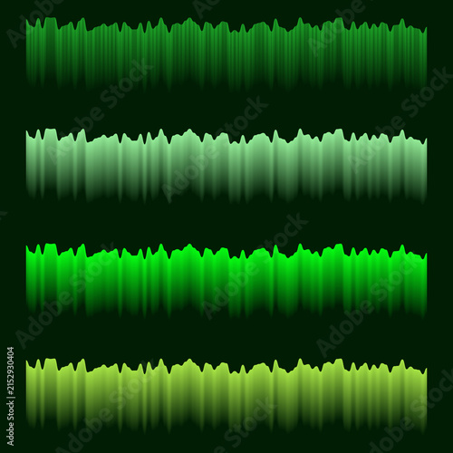 Four rows of green grass with varying shades and gradient effects nature garden lawn
