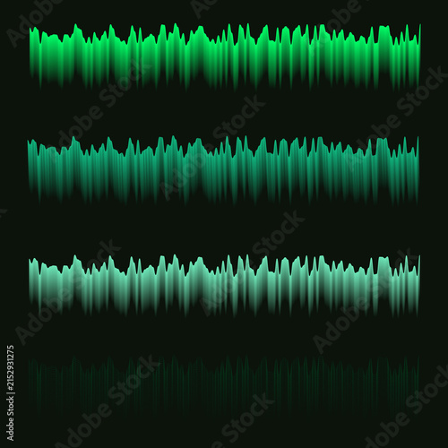 Five rows of teal and green grass-like abstract with gradient effects nature garden