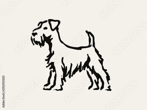 Handdrawn sketch of a terrier dog isolated on white background