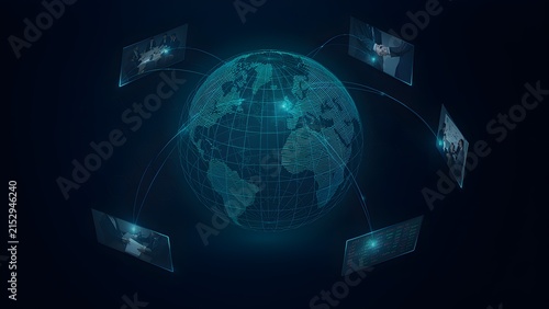 グローバルビジネスネットワーク。経営、人材、会議、企業、経済、戦略、商談、取引、チームワーク、バナー